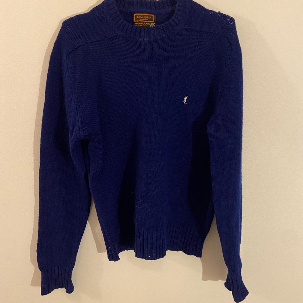 Yves Saint Laurent Royal Blue Crewneck Sweater